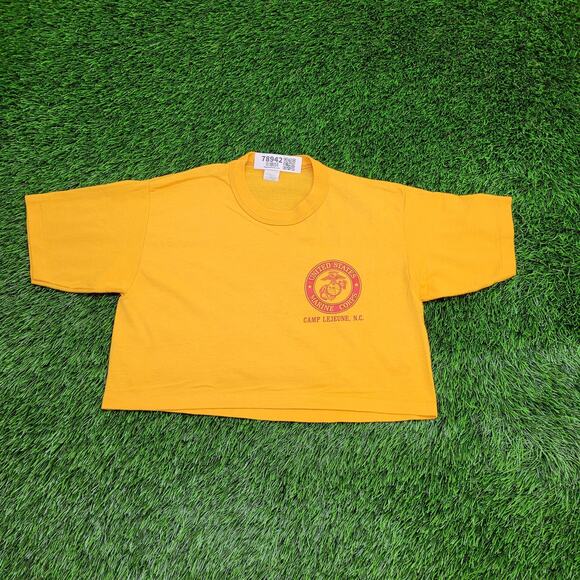 Vintage US-Marine Crop Shirt Womens S/M 18x15 USMC Camp-Lejeune - Picture 1 of 14